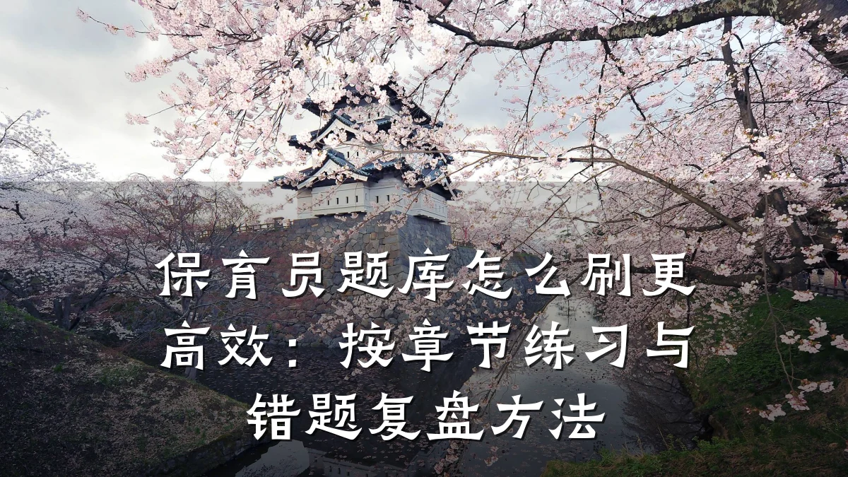 保育员题库怎么刷更高效:按章节练习与错题复盘方法